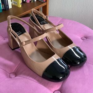 Jeffrey Campbell Beige and Black Block Heels